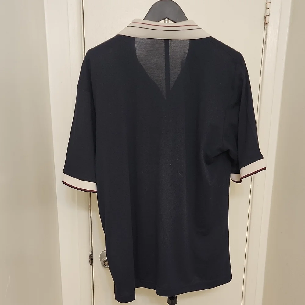 Valentino Rudy Navy Polo Shirt | Vintage Retro Collar | Men’s - Picture 5 of 11